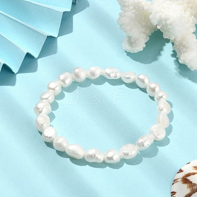 Natural Pearl Beaded Stretch Bracelets BJEW-JB09492-1