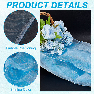 Polyester Organza Fabric DIY-WH0622-049A-1