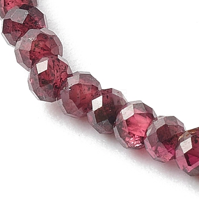 Faceted Rondelle Natural Garnet Beads Stretch Bracelets BJEW-JB06383-01-1