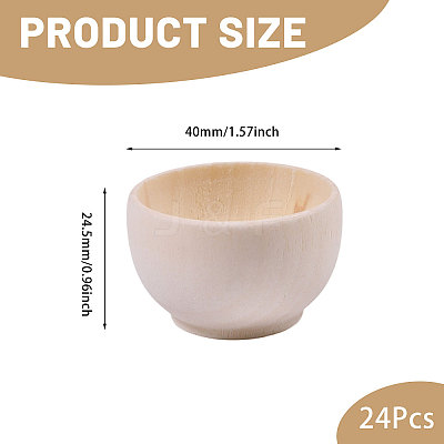 Wood Bowl LS-DJEW-WH0042-113-1