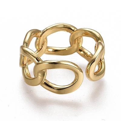 Brass Cuff Rings X-RJEW-F105-03G-1