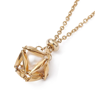 Ion Plating(IP) 304 Stainless Steel Macrame Pouch Empty Stone Holder for Pendant Necklaces Making NJEW-JN04441-01-1