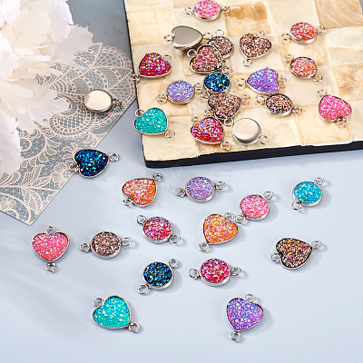 32Pcs 16 Styles 304 Stainless Steel Connector Charms STAS-TA0002-27-1