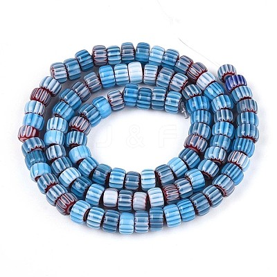 Handmade Millefiori Glass Beads Strands LAMP-T021-27A-04-1