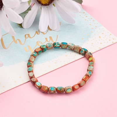 Natural Regalite/Imperial Jasper/Sea Sediment Jasper Beads Stretch Bracelets BJEW-JB05927-1