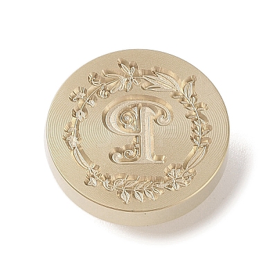 Golden Tone Wax Seal Brass Stamp Head DIY-B079-01G-P-1
