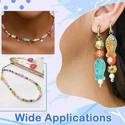 90Pcs 9 Colors Metal Enlaced Handmade Lampwork Beads LAMP-CJ0003-07-1