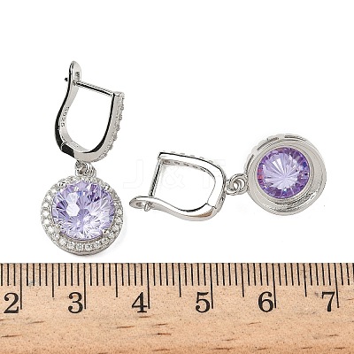 925 Sterling Silver Micro Pave Cubic Zirconia Hoop Earrings EJEW-B147-01B-05-1