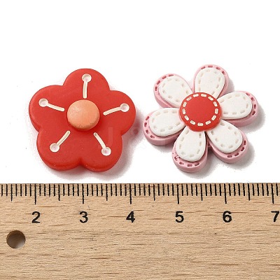 Sunflower Daisy Flower Opaque Resin Decoden Cabochons RESI-D008-01-1