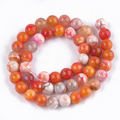 Dyed Natural Agate Beads Strands G-T109-8mm-07-1