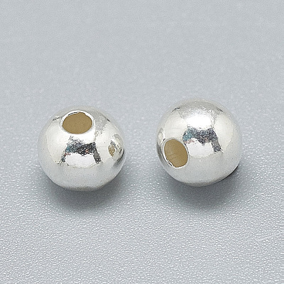 925 Sterling Silver Beads STER-T002-239S-5mm-1
