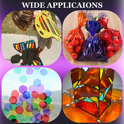 120Pcs 8 Colors Square OPP Candies Wrapping Packaging DIY-WH20055-017A-1