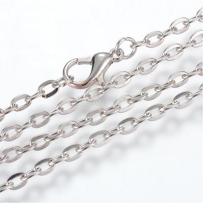 Iron Cable Chains Necklace Making MAK-R013-70cm-P-1