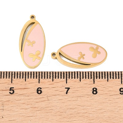 304 Stainless Steel Enamel Pendants STAS-Z190-03G-1