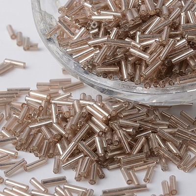 Silver Lined Glass Bugle Beads SEED-K001-A11-1-1