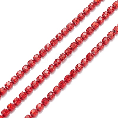 Brass Light Siam Rhinestone Strass Chains CHC-FS0001-03C-1