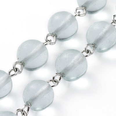 Handmade Watermelon Stone Glass Beaded Chains AJEW-JB00519-04-1