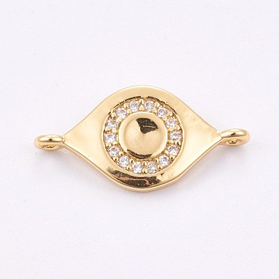 Brass Micro Pave Cubic Zirconia Links ZIRC-E149-11G-1