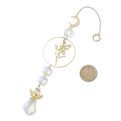 Alloy & Brass Fairy Hanging Suncatchers HJEW-JM04246-1