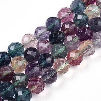 Natural Rainbow Fluorite Beads Strands G-S345-10mm-29-1
