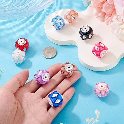 10Pcs 10 Colors Transparent Acrylic Beads CLAY-TA0002-07-1