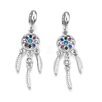 Rack Plating Alloy European Dangle Charms MPDL-N039-044-1