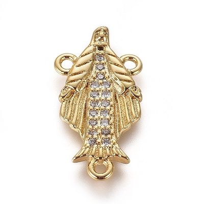Brass Cubic Zirconia Chandelier Component Links ZIRC-F108-06G-1