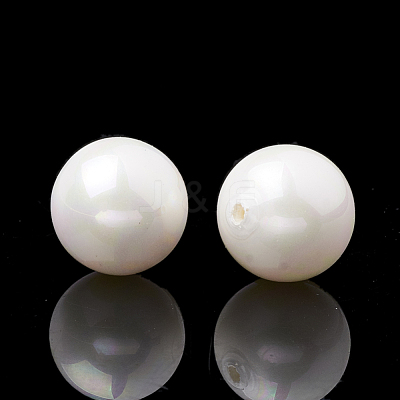 Eco-Friendly Plastic Imitation Shell Beads MACR-S292-18mm-01-1