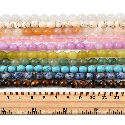 10 Strands 10 Styles Natural & Synthetic Mixed Gemstone Round Beads Strands G-FS0005-90-1