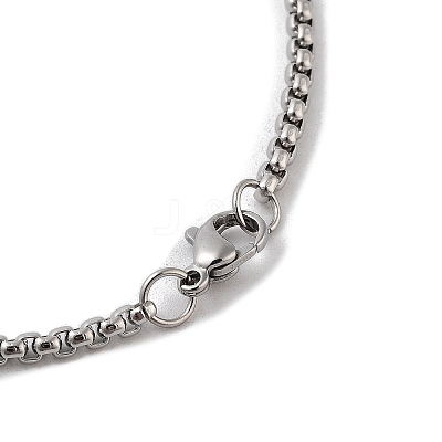 202 Stainless Steel Enamel Box Chain Sport Ball Pendant Necklaces for Men NJEW-K380-01A-01-1