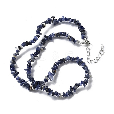 Natural Supper 7 Rutilated Quartz Chip Beaded Necklaces for Men Women NJEW-G159-01F-1