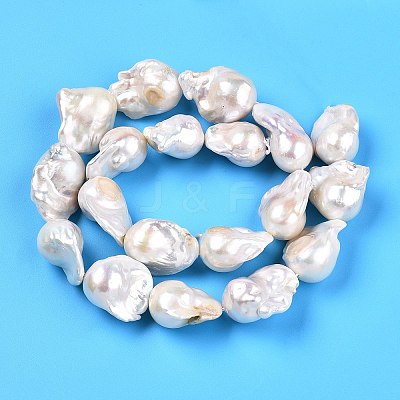 Natural Baroque Pearl Keshi Pearl Beads Strands PEAR-S019-05D-1