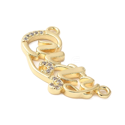 Brass Micro Pave Clear Cubic Zirconia Links KK-D357-03D-G-1