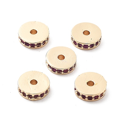 Brass Micro Pave Cubic Zirconia Beads KK-R216-15KCG-04-1