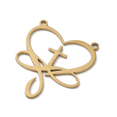 Hollow 201 Stainless Steel Pendants STAS-B136-01G-1