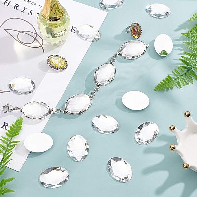 Acrylic Rhinestone Flat Back Cabochons GACR-FH0001-01-1