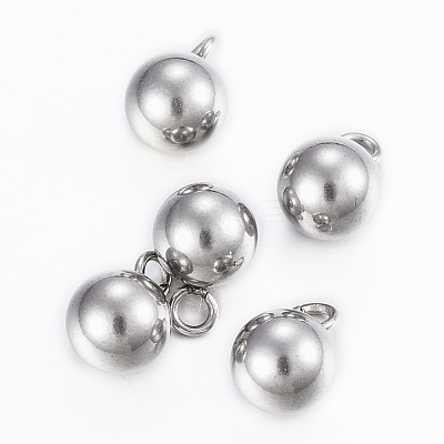 Tarnish Resistant 304 Stainless Steel Sphere Charms X-STAS-H394-11P-1