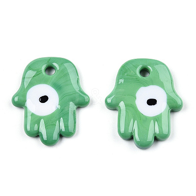 Opaque Handmade Lampwork Pendants LAMP-T011-15-B03-1