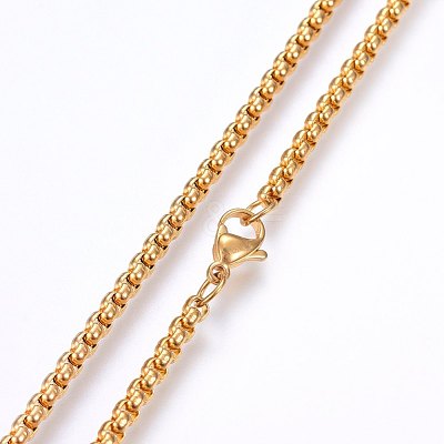 304 Stainless Steel Box Chain Necklaces NJEW-F227-09G-03-1