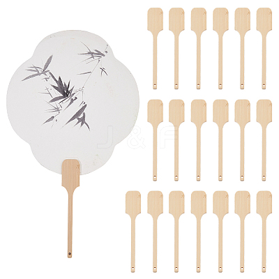 20Pcs Bamboo Short Fan Handle DIY-FH0010-40A-1