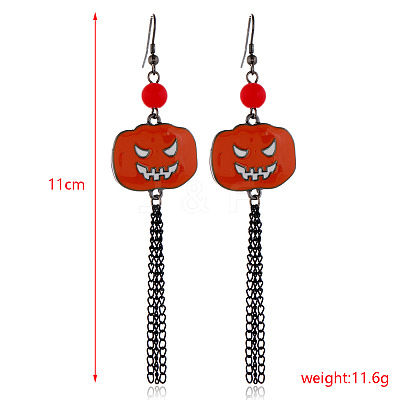 Halloween Theme Alloy Enamel Dangle Earrings FS-WG50C46-18-1