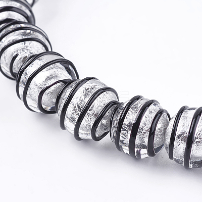 Handmade Silver Foil Glass Lampwork Beads FOIL-G027-01F-1