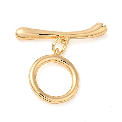 Brass Pave Clear Cubic Zirconia Toggle Clasps KK-M270-01G-1