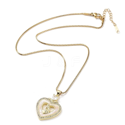 Mother's Day Brass Micro Pave Clear Cubic Zirconia Pendant Necklaces LS-NJEW-G126-01D-1