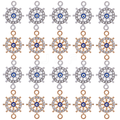 32Pcs 2 Colors Alloy Crystal Rhinestone Connector Charms FIND-SC0006-53-1