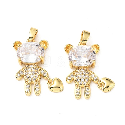 Brass Micro Pave Cubic Zirconia Pendants KK-G533-14G-01-1