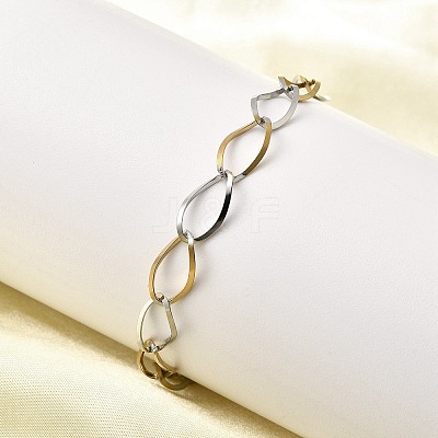 304 Stainless Steel Link Chain Bracelets for Women BJEW-A051-02GP-1