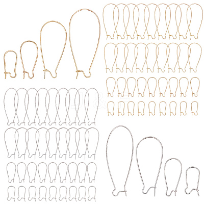 80Pcs 8 Styles Brass Hoop Earring Findings FIND-BBC0004-67-1