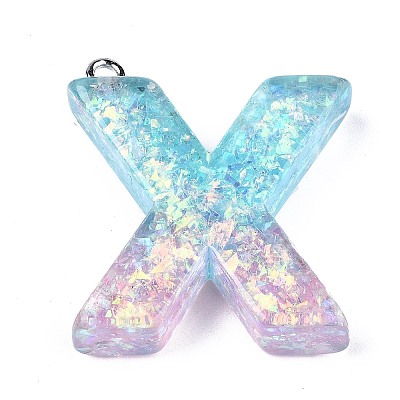 Transparent Epoxy Resin Pendants CRES-S364-002X-1