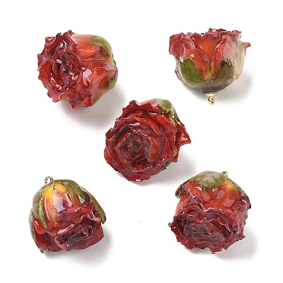 Brass Epoxy Resin Pendants FIND-D043-01G-02-1